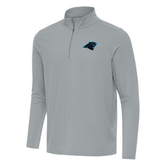 Carolina Panthers Antigua Intent Quarter-Zip Pullover Top Gray