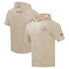 Cleveland Browns Pro Standard Neutrals Capsule Short Sleeve Pullover Hoodie Tan