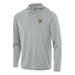 Minnesota Vikings Antigua Tidy Quarter-Zip Pullover Hoodie Heather Gray