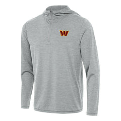 Washington Commanders Antigua Tidy Quarter-Zip Pullover Hoodie Heather Gray