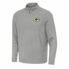 Green Bay Packers Antigua Subtle Quarter-Zip Top Heather Gray