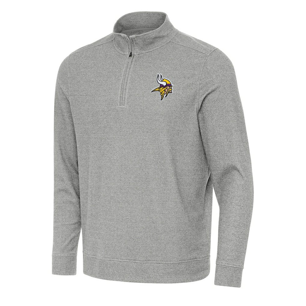 Minnesota Vikings Antigua Subtle Quarter-Zip Top Heather Gray