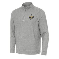 New Orleans Saints Antigua Subtle Quarter-Zip Top Heather Gray