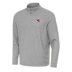 Kansas City Chiefs Antigua Subtle Quarter-Zip Top Heather Gray