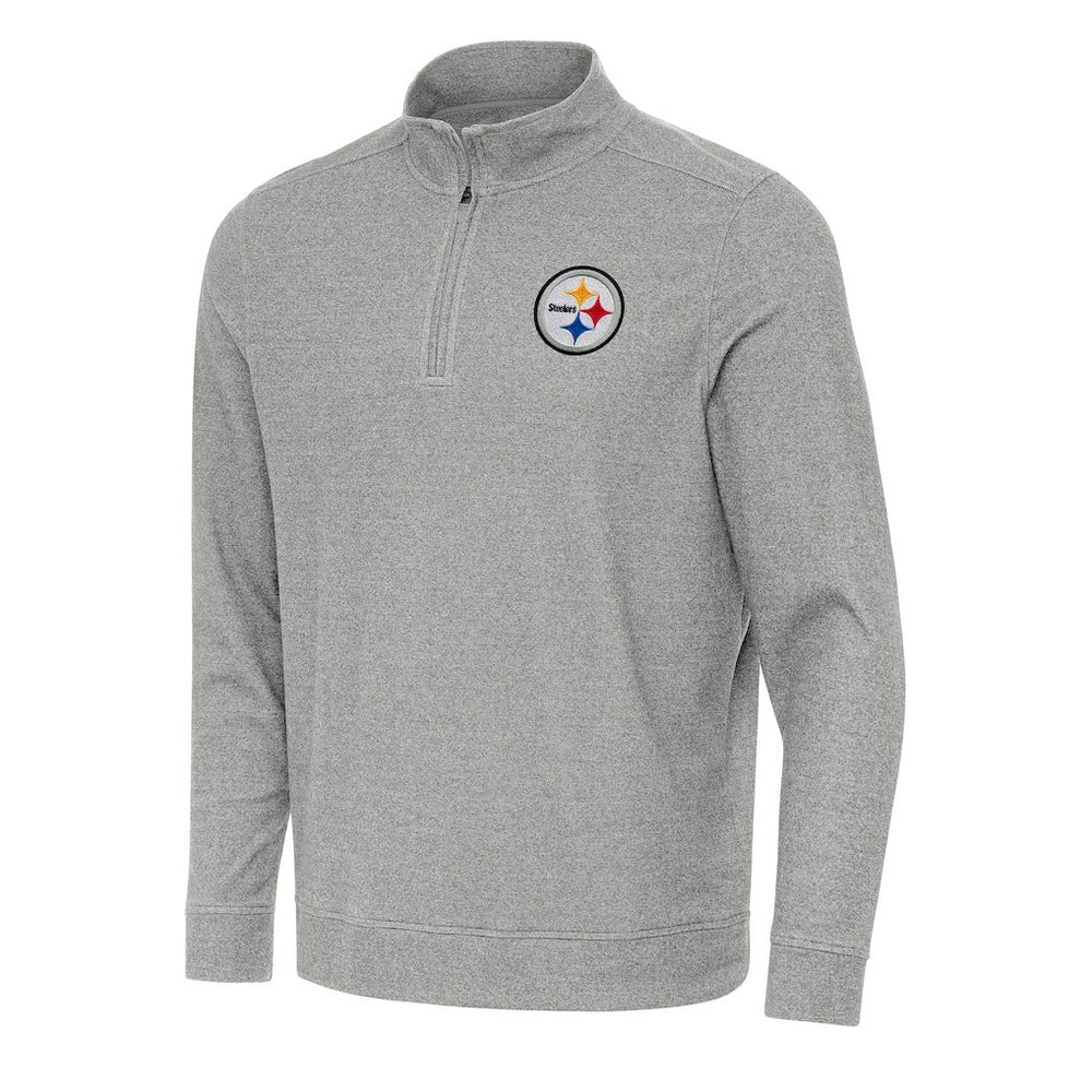 Pittsburgh Steelers Antigua Subtle Quarter-Zip Top Heather Gray