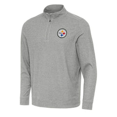 Pittsburgh Steelers Antigua Subtle Quarter-Zip Top Heather Gray