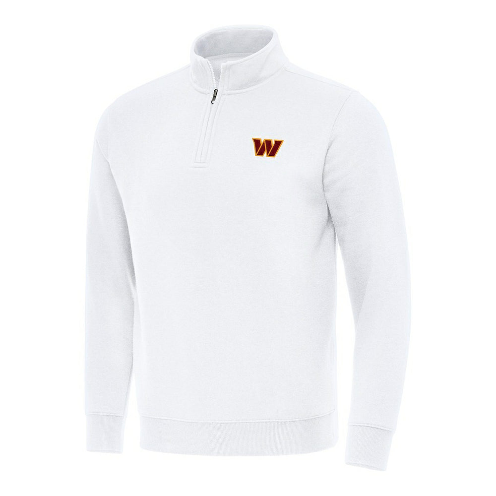Washington Commanders Antigua Victory Quarter-Zip Pullover Top White