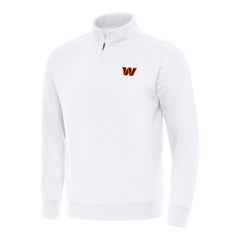 Washington Commanders Antigua Victory Quarter-Zip Pullover Top White