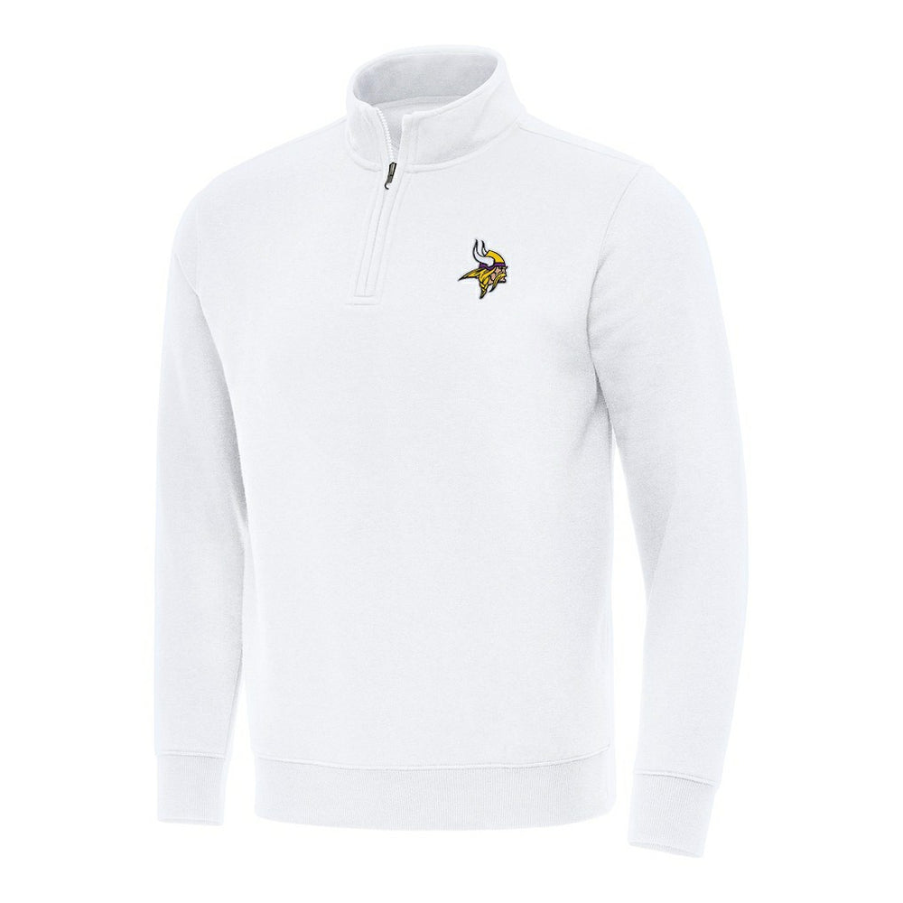 Minnesota Vikings Antigua Victory Quarter-Zip Pullover Top White