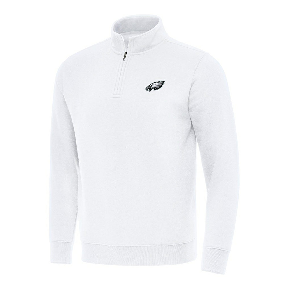 Philadelphia Eagles Antigua Victory Quarter-Zip Pullover Top White