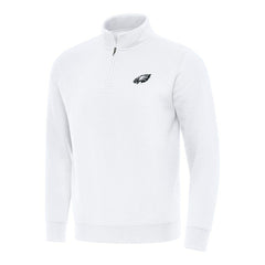 Philadelphia Eagles Antigua Victory Quarter-Zip Pullover Top White