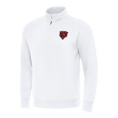Chicago Bears Antigua Victory Quarter-Zip Pullover Top White