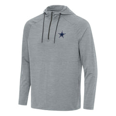 Dallas Cowboys Antigua Spikes Quarter-Zip Pullover Hoodie Heather Gray