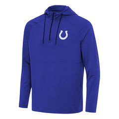 Indianapolis Colts Antigua Spikes Quarter-Zip Pullover Hoodie Heather Royal