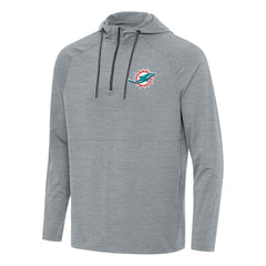 Miami Dolphins Antigua Spikes Quarter-Zip Pullover Hoodie Heather Gray