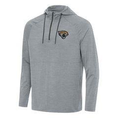 Jacksonville Jaguars Antigua Spikes Quarter-Zip Pullover Hoodie Heather Gray