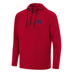 New York Giants Antigua Spikes Quarter-Zip Pullover Hoodie Heather Red