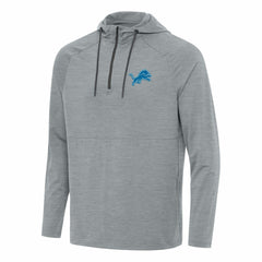 Detroit Lions Antigua Spikes Quarter-Zip Pullover Hoodie Heather Gray