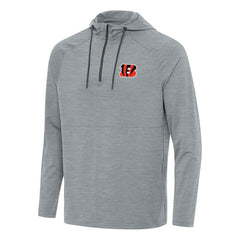 Cincinnati Bengals Antigua Spikes Quarter-Zip Pullover Hoodie Heather Gray