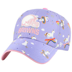 47 brand Cleveland Browns '47 Girls Preschool Unicorn Clean Up Adjustable Hat Lavender