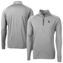 Detroit Tigers Cutter & Buck Adapt Eco Raglan Quarter-Zip Top - Gray - MLB on Sale
