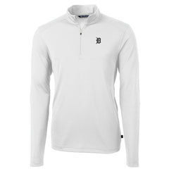 Detroit Tigers Cutter & Buck Virtue Eco Pique Quarter-Zip Jacket - White - MLB Discount