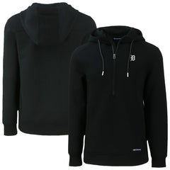 Detroit Tigers Cutter & Buck Roam Eco Recycled Half-Zip Pullover Hoodie - Black - MLB Lifestyle
