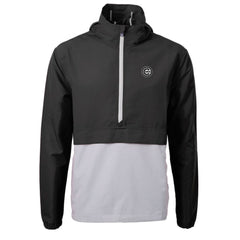 Chicago Cubs Cutter & Buck Charter Eco Recycled Anorak Half-Zip Hoodie Jacket - Black/Gray - MLB Lifestyle