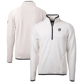 New York Yankees Cutter & Buck Cascade Eco Fleece Quarter-Zip Jacket - Oatmeal - MLB on Sale
