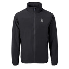 Los Angeles Angels Cutter & Buck Charter Eco Recycled Full-Zip Hoodie Jacket - Black - MLB Discount