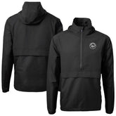 New York Mets Cutter & Buck Charter Eco Recycled Anorak Half-Zip Hoodie Jacket - Black - MLB Discount