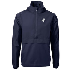 Minnesota Twins Cutter & Buck Charter Eco Recycled Anorak Half-Zip Hoodie Jacket - Navy - MLB on Sale