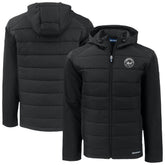 New York Mets Cutter & Buck Evoke Hybrid Eco Softshell Recycled Full-Zip Hooded Jacket - Black - MLB Discount
