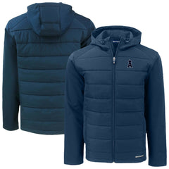 Los Angeles Angels Cutter & Buck Evoke Hybrid Eco Softshell Recycled Full-Zip Hooded Jacket - Navy - MLB Lifestyle
