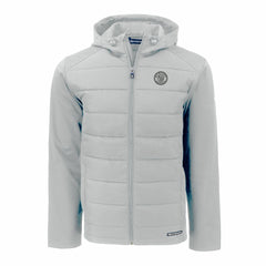 Milwaukee Brewers Cutter & Buck Evoke Hybrid Eco Softshell Recycled Full-Zip Hooded Jacket - Gray - MLB Online