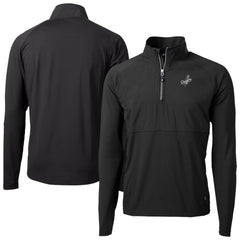 Los Angeles Dodgers Cutter & Buck Adapt Eco Hybrid Raglan DryTec Quarter-Zip Jacket - Black - MLB Sale