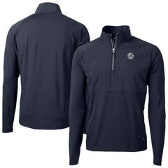 New York Yankees Cutter & Buck Adapt Eco Hybrid Raglan DryTec Quarter-Zip Jacket - Navy - MLB Discount