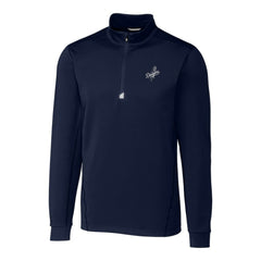 Los Angeles Dodgers Cutter & Buck Traverse Eco Tri-Blend DryTec Quarter-Zip Jacket - Navy - MLB Lifestyle