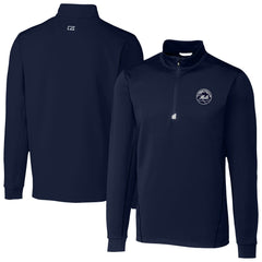 New York Mets Cutter & Buck Traverse Eco Tri-Blend DryTec Quarter-Zip Jacket - Navy - MLB Discount