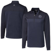 New York Mets Cutter & Buck Traverse Eco Stripe Tri-Blend DryTec Quarter-Zip Jacket - Navy - MLB Discount