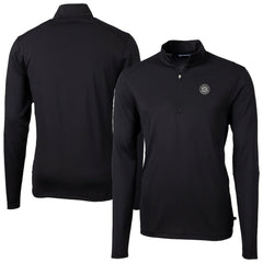 Seattle Mariners Cutter & Buck Virtue Eco Pique Quarter-Zip Jacket - Black - MLB Discount