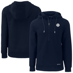 Milwaukee Brewers Cutter & Buck Roam Eco Recycled Tri-Blend Half-Zip Hoodie - Navy - MLB Discount