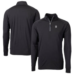 Detroit Tigers Cutter & Buck Big & Tall Adapt Eco DryTec Raglan Quarter-Zip Jacket - Black - MLB on Sale