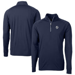 New York Yankees Cutter & Buck Big & Tall Adapt Eco DryTec Raglan Quarter-Zip Jacket - Navy - MLB Discount