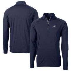 Los Angeles Dodgers Cutter & Buck Big & Tall Adapt Eco DryTec Raglan Quarter-Zip Jacket - Navy - MLB Lifestyle