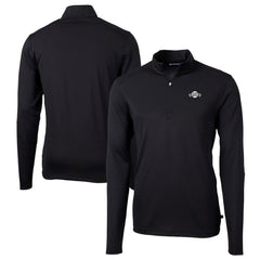 San Francisco Giants Cutter & Buck Big & Tall Virtue Eco Pique Quarter-Zip Jacket - Black - MLB Discount