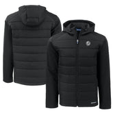 New York Yankees Cutter & Buck Big & Tall Evoke Hybrid Eco Softshell Recycled Full-Zip Hooded PrimaLoft Jacket - Black - MLB Online