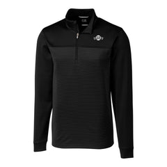 San Francisco Giants Cutter & Buck Big & Tall Traverse Stretch Stripe Eco Tri-Blend Quarter-Zip Top - Black - MLB Online