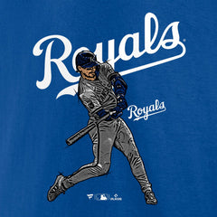 Bobby Witt Jr. Kansas City Royals Player Swing T-Shirt - Royal - MLB Lifestyle
