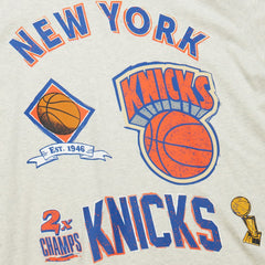 New York Knicks Hardwood Classics Legacy Defined Retro Championship T-Shirt Oatmeal | Mitchell & Ness US